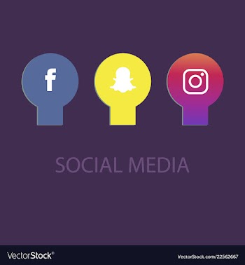 Social media icons facebook icon and instagram vector image