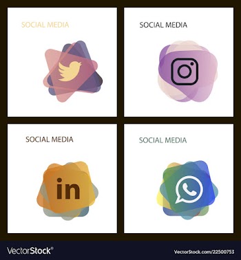 Social media icons facebook icon instagram icon vector image