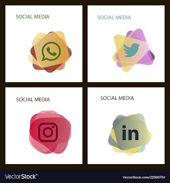 Social media icons facebook icon instagram icon vector image