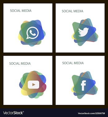 Social media icons facebook icon instagram icon vector image