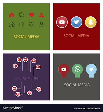 Social media icons facebook icon instagram icon vector image