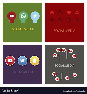 Social media icons facebook icon instagram icon vector image