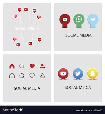Social media icons facebook icon instagram icon vector image