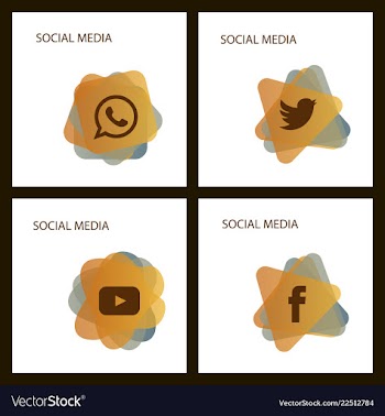 Social media icons facebook icon instagram icon vector image