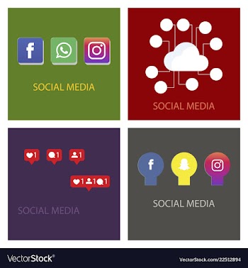 Social media icons facebook icon instagram icon vector image