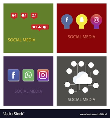 Social media icons facebook icon instagram icon vector image