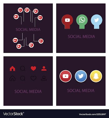 Social media icons facebook icon instagram icon vector image