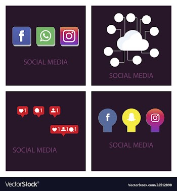 Social media icons facebook icon instagram icon vector image