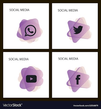 Social media icons facebook icon instagram icon vector image