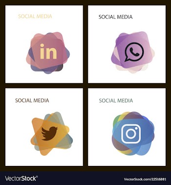 Social media icons facebook icon instagram icon vector image