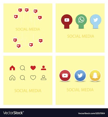 Social media icons facebook icon instagram icon vector image