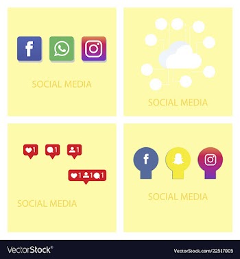 Social media icons facebook icon instagram icon vector image