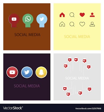 Social media icons facebook icon instagram icon vector image