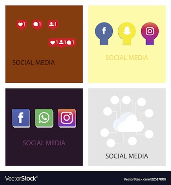 Social media icons facebook icon instagram icon vector image