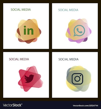 Social media icons facebook icon instagram icon vector image