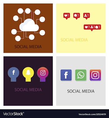 Social media icons facebook icon instagram icon vector image