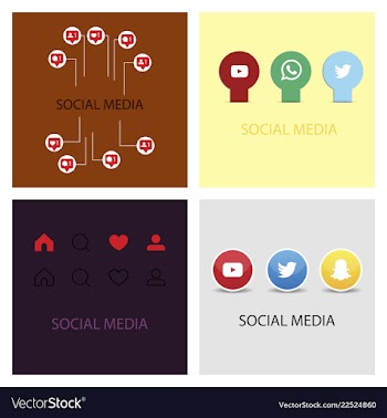 Social media icons facebook icon instagram icon vector image