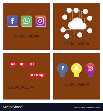 Social media icons facebook icon instagram icon vector image