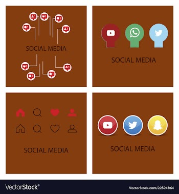 Social media icons facebook icon instagram icon vector image
