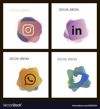 Social media icons facebook icon instagram icon vector image