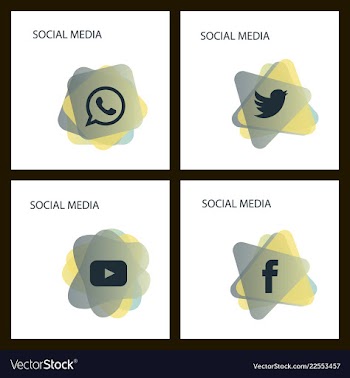 Social media icons facebook icon instagram icon vector image