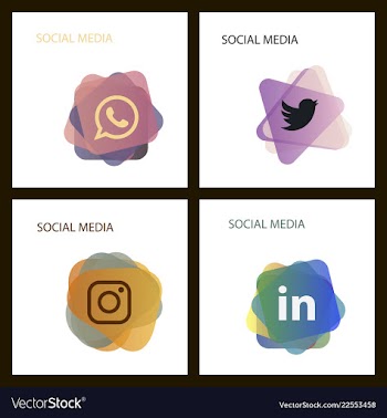 Social media icons facebook icon instagram icon vector image