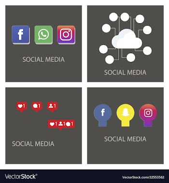 Social media icons facebook icon instagram icon vector image