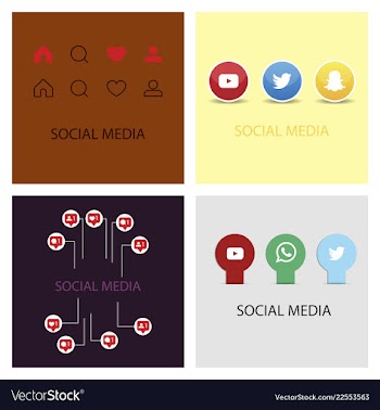 Social media icons facebook icon instagram icon vector image