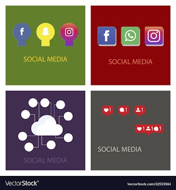 Social media icons facebook icon instagram icon vector image