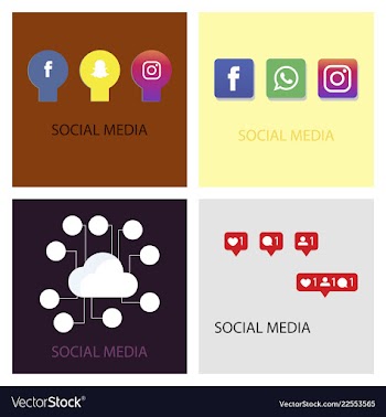 Social media icons facebook icon instagram icon vector image