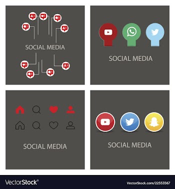 Social media icons facebook icon instagram icon vector image
