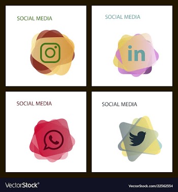 Social media icons facebook icon instagram icon vector image