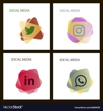 Social media icons facebook icon instagram icon vector image
