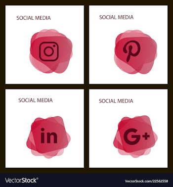 Social media icons facebook icon instagram icon vector image