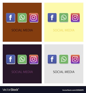 Social media icons facebook icon instagram icon vector image