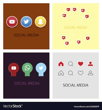 Social media icons facebook icon instagram icon vector image