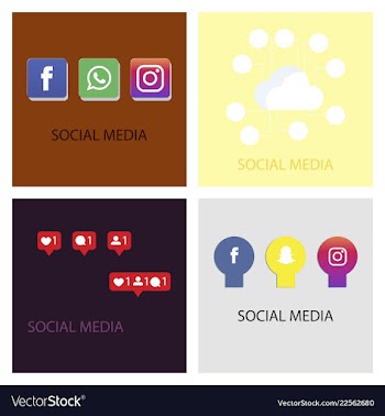Social media icons facebook icon instagram icon vector image