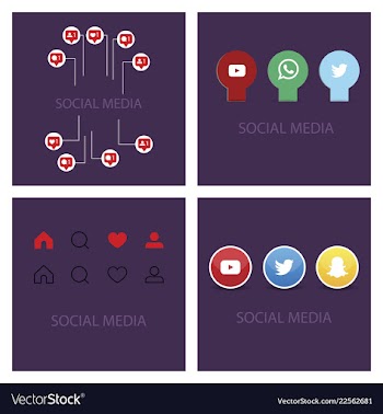 Social media icons facebook icon instagram icon vector image