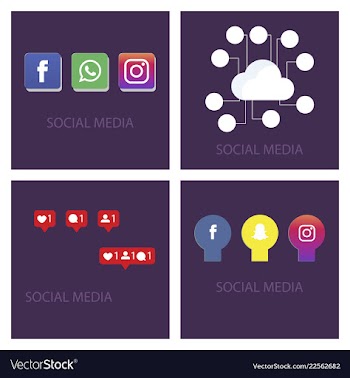 Social media icons facebook icon instagram icon vector image