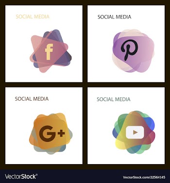 Social media icons facebook icon instagram icon vector image