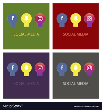 Social media icons facebook icon instagram icon vector image