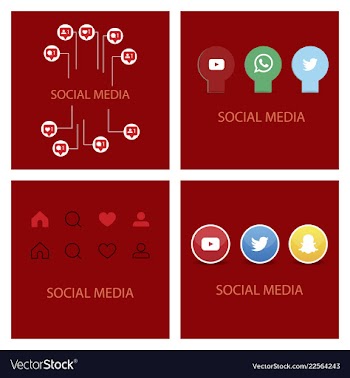 Social media icons facebook icon instagram icon vector image