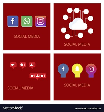 Social media icons facebook icon instagram icon vector image