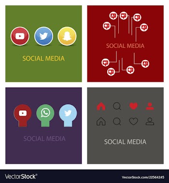 Social media icons facebook icon instagram icon vector image