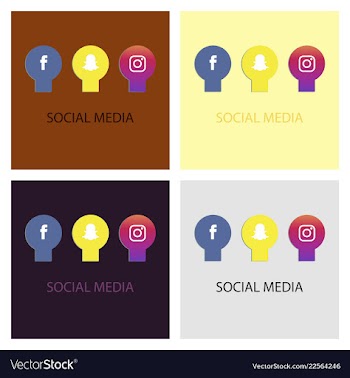 Social media icons facebook icon instagram icon vector image