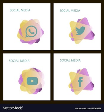 Social media icons facebook icon instagram icon vector image