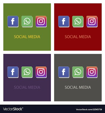 Social media icons facebook icon instagram icon vector image