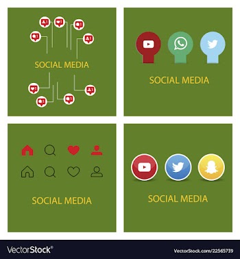 Social media icons facebook icon instagram icon vector image
