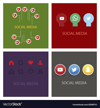 Social media icons facebook icon instagram icon vector image