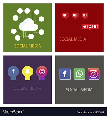Social media icons facebook icon instagram icon vector image